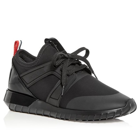 Moncler Black Sneakers with Red Accent